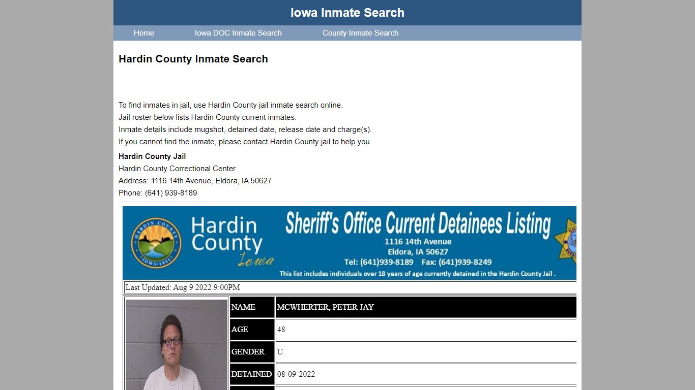 Hardin County Inmate Search