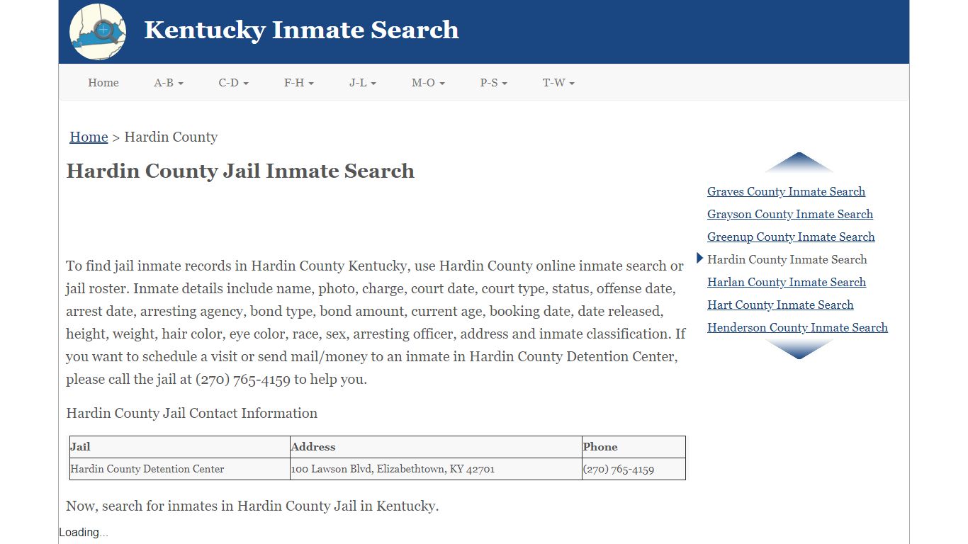 Hardin County KY Jail Inmate Search